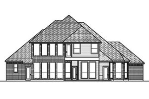 Exterior - Rear Elevation for European House Plan #84-408 - 4 bed, 3 bath