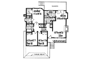Floor Plan - Main Floor for Traditional House Plan #47-162 - 3 bed, 2 bath