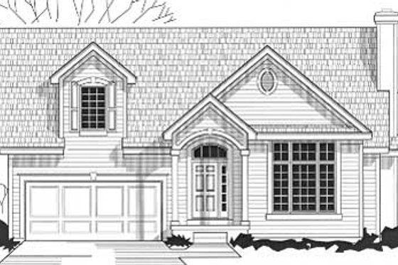 Exterior - Front Elevation for Traditional House Plan #67-467 - 3 bed, 2.5 bath