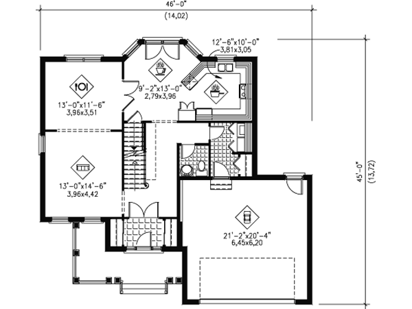 European Floor Plan - Main Floor Plan #25-4180