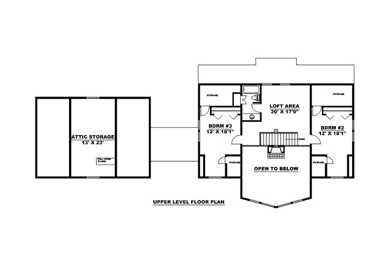 Architectural House Design - Floor Plan - Upper Floor for Farmhouse House Plan #117-942 - 4 bed, 3 bath