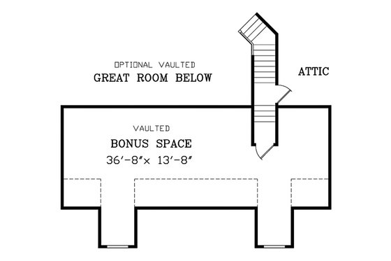 Floor Plan - Upper Floor for Southern House Plan #456-13 - 3 bed, 2.5 bath