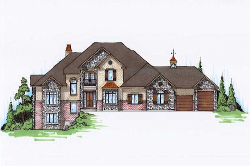 Architectural House Design - European Exterior - Front Elevation Plan #5-397