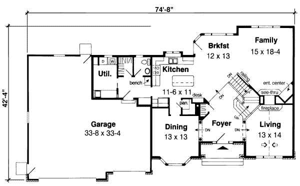 Traditional Floor Plan - Main Floor Plan #312-383
