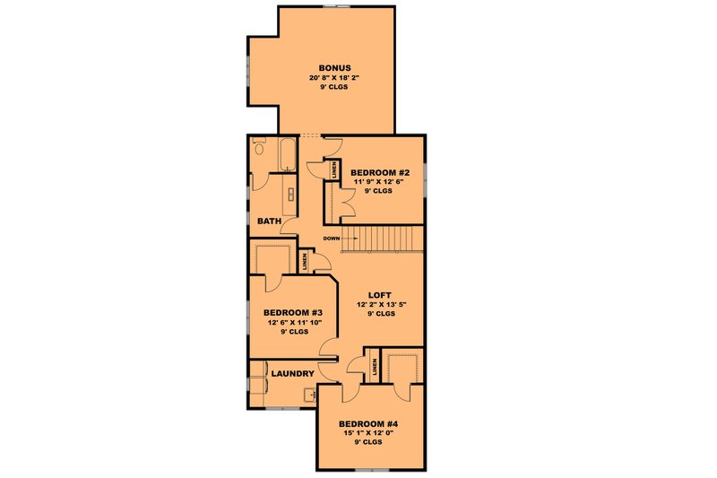Dream House Plan - Floor Plan - Upper Floor for Farmhouse House Plan #1111-35 - 4 bed, 2.5 bath