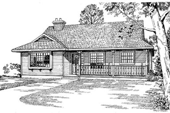 Exterior - Front Elevation for Farmhouse House Plan #47-169 - 3 bed, 2 bath