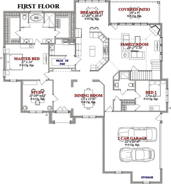 Traditional Floor Plan - Main Floor Plan #63-228