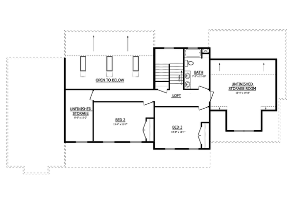 Farmhouse Floor Plan - Upper Floor Plan #1089-6