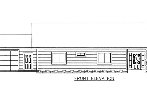 Exterior - Front Elevation 3 for Ranch House Plan #117-882 - 3 bed, 2 bath