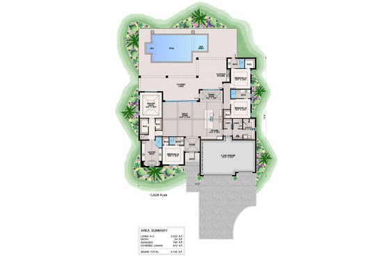 Floor Plan - Main Floor for Country House Plan #1083-14 - 4 bed, 4.5 bath