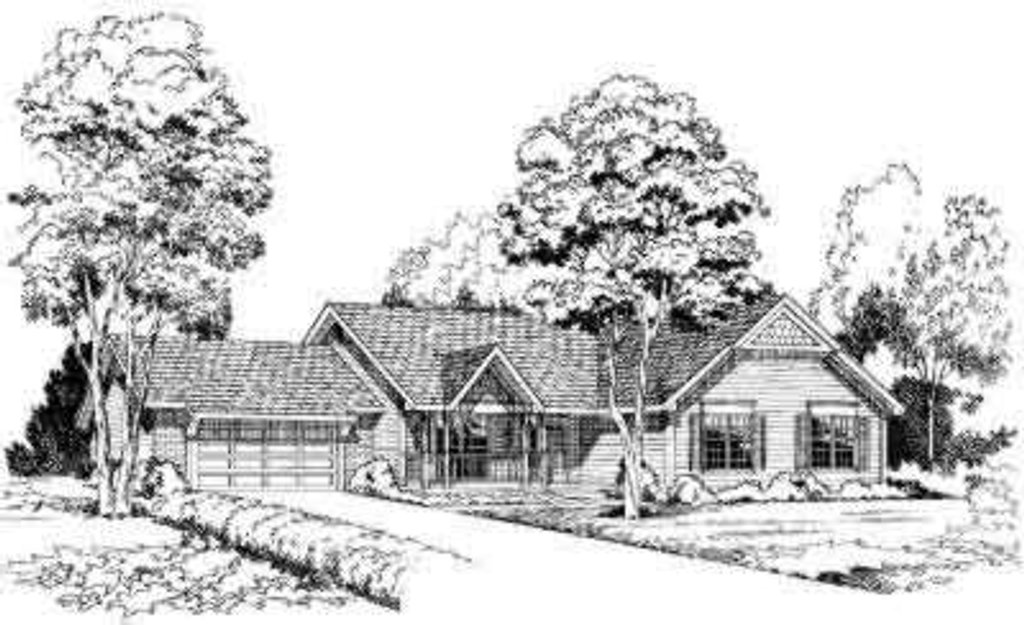 Exterior - Front Elevation 2 for Traditional House Plan #312-287 - 3 bed, 2.5 bath