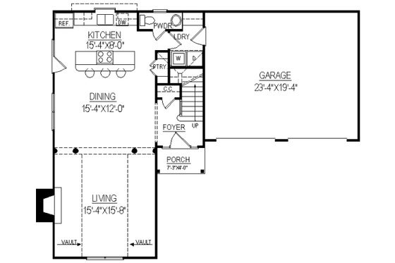 Floor Plan - Main Floor for European House Plan #119-277 - 3 bed, 2.5 bath