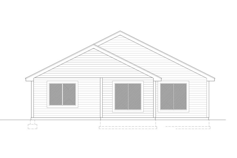 Architectural House Design - Exterior - Rear Elevation for Craftsman House Plan #112-242 - 3 bed, 2 bath