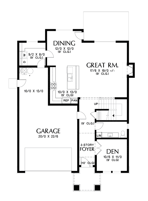 Architectural House Design - Contemporary Floor Plan - Main Floor Plan #48-990
