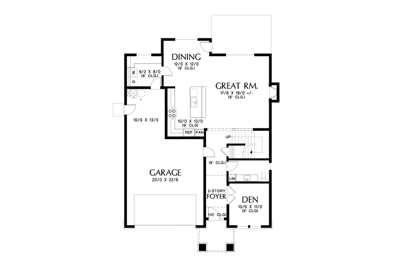House Blueprint - Floor Plan - Main Floor for Contemporary House Plan #48-990 - 4 bed, 2.5 bath