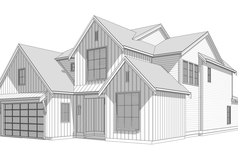 Dream House Plan - Exterior - Front Elevation 3 for Farmhouse House Plan #1114-21 - 4 bed, 4.5 bath