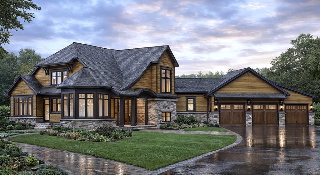 Exterior - Front Elevation 2 for Traditional House Plan #928-238 - 3 bed, 3.5 bath