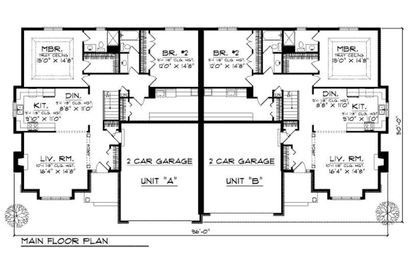 Home Plan - Floor Plan - Main Floor for Traditional House Plan #70-745 - 2 bed, 2 bath