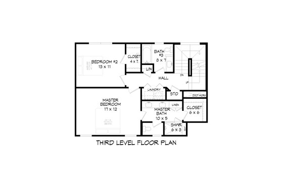 Floor Plan - Upper Floor 1 for Modern House Plan #932-630 - 3 bed, 3 bath