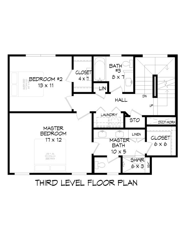 Modern Floor Plan - Upper Floor Plan #932-630