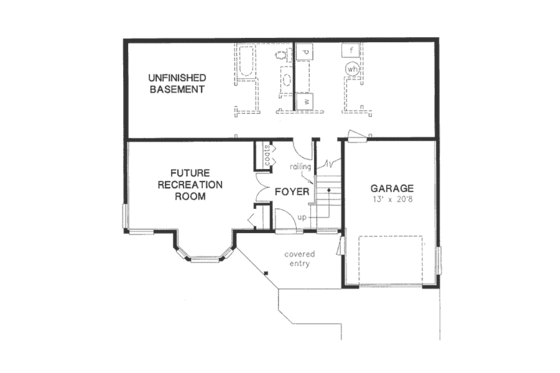 Floor Plan - Lower Floor for European House Plan #18-9140 - 2 bed, 2 bath
