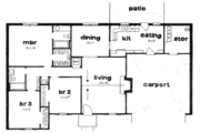 Cottage Style House Plan - 3 Beds 2 Baths 1380 Sq/Ft Plan #36-268 