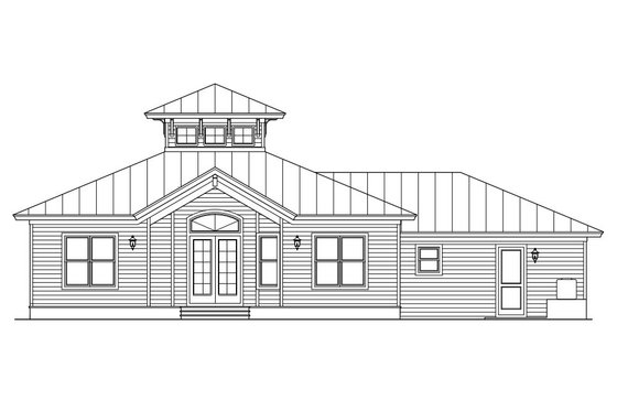 Exterior - Rear Elevation for Beach House Plan #27-481 - 3 bed, 2 bath
