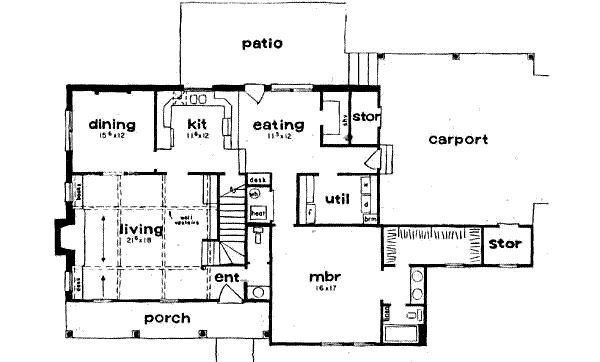 House Design - Traditional Floor Plan - Main Floor Plan #36-418