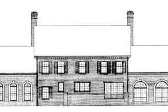 Exterior - Rear Elevation for Southern House Plan #72-189 - 4 bed, 2.5 bath