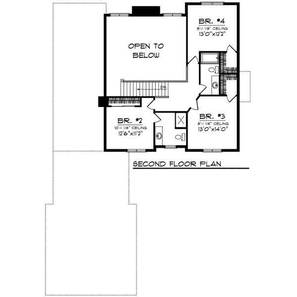 Architectural House Design - European Floor Plan - Upper Floor Plan #70-712