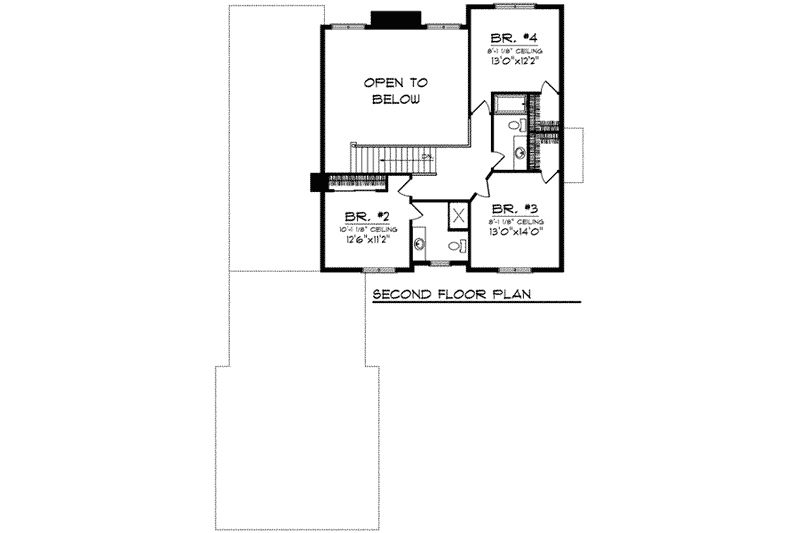 Home Plan - Floor Plan - Upper Floor for European House Plan #70-712 - 4 bed, 3.5 bath