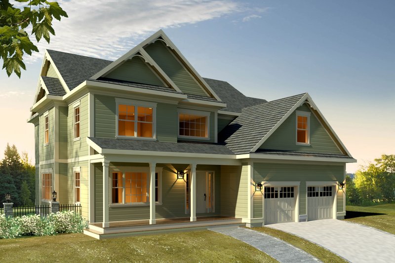 House Blueprint - Farmhouse Exterior - Front Elevation Plan #497-16