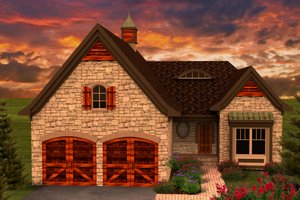 European Exterior - Front Elevation Plan #70-1161