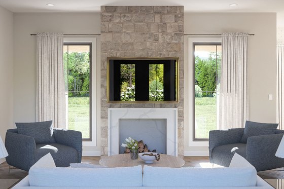 Interior - Family Room for Farmhouse House Plan #455-735 - 3 bed, 2.5 bath