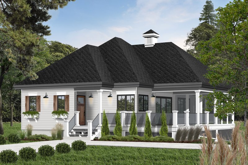 House Blueprint - Farmhouse Exterior - Front Elevation Plan #23-2270