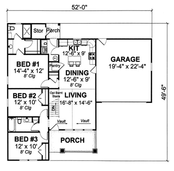 Cottage Floor Plan - Main Floor Plan #513-2044