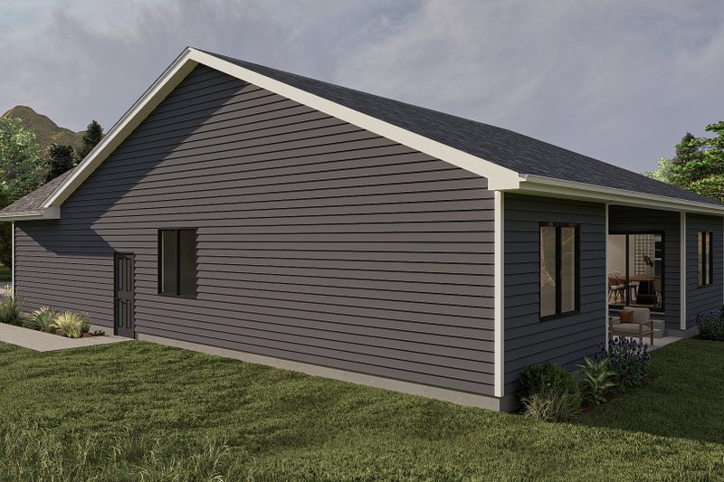 House Blueprint - Exterior - Rear Elevation for Modern House Plan #455-419 - 3 bed, 2 bath