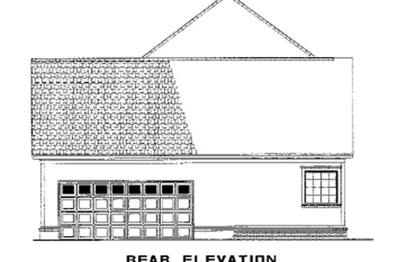 Exterior - Rear Elevation for Southern House Plan #17-2047 - 3 bed, 2.5 bath
