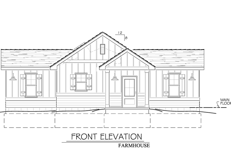 House Plan Design - Exterior - Front Elevation 3 for Farmhouse House Plan #1122-4 - 1 bed, 1 bath