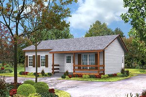 Exterior - Front Elevation 3 for Cottage House Plan #57-220 - 2 bed, 1 bath