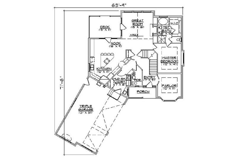 Dream House Plan - Floor Plan - Main Floor for Country House Plan #5-367 - 5 bed, 4 bath