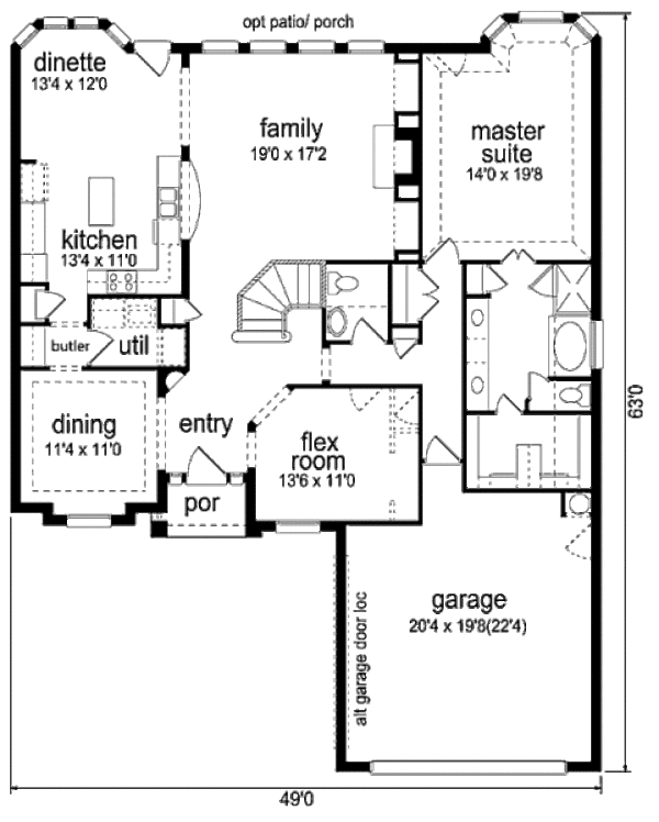 Home Plan - European Floor Plan - Main Floor Plan #84-462