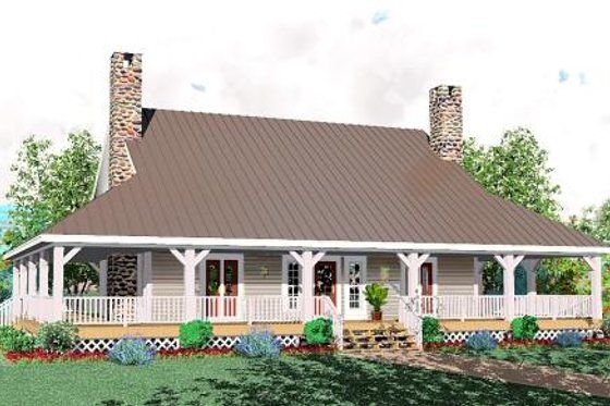 Exterior - Front Elevation for Country House Plan #81-239 - 3 bed, 2.5 bath