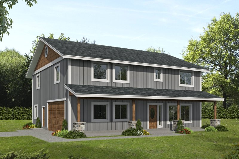 Architectural House Design - Craftsman Exterior - Front Elevation Plan #117-923
