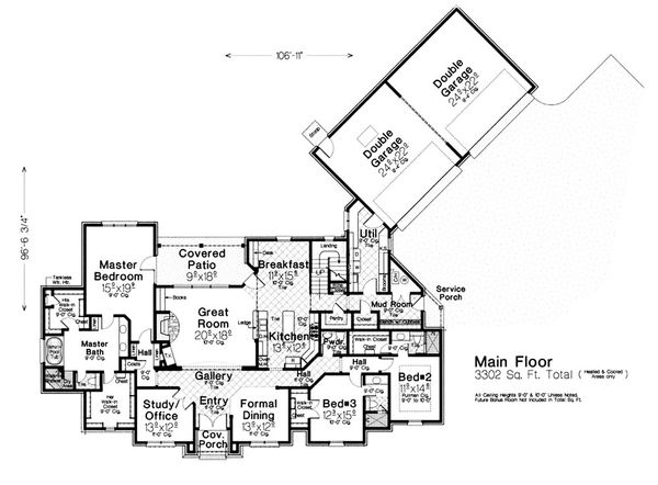 Home Plan - European Floor Plan - Main Floor Plan #310-1298