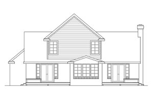 Exterior - Rear Elevation for Farmhouse House Plan #124-176 - 3 bed, 2.5 bath