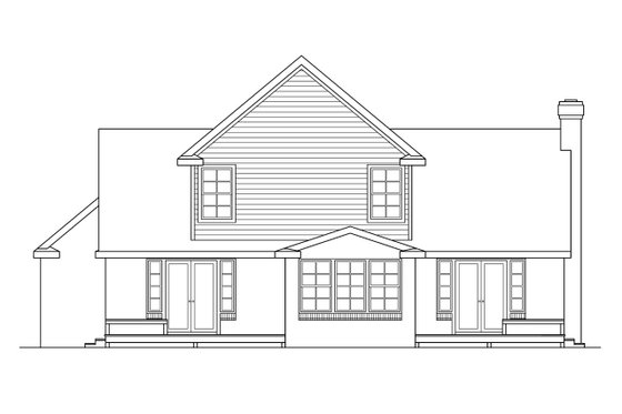 Exterior - Rear Elevation for Farmhouse House Plan #124-176 - 3 bed, 2.5 bath