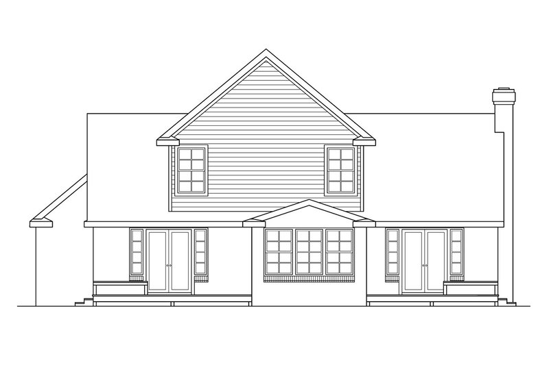 House Plan Design - Exterior - Rear Elevation for Farmhouse House Plan #124-176 - 3 bed, 2.5 bath