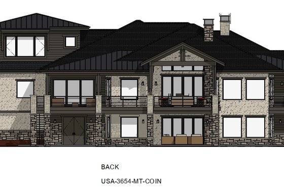 Exterior - Rear Elevation 2 for Contemporary House Plan #1069-31 - 5 bed, 5.5 bath