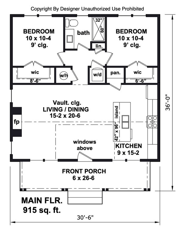 House Blueprint - Bungalow Floor Plan - Main Floor Plan #51-1438